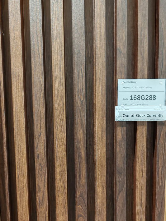 Camfly 168G288 Mahogany Fluted Slat Wall Cladding Length: 2900mm, Width: 170mm, Thickness: 23mm