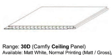 Camfly PVC Ceiling - 30D59 300mm x 4m.