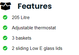 CF310VL FRIDGE STAR GLASS TOP FREEZER.
