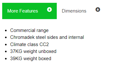 CF310VL FRIDGE STAR GLASS TOP FREEZER.