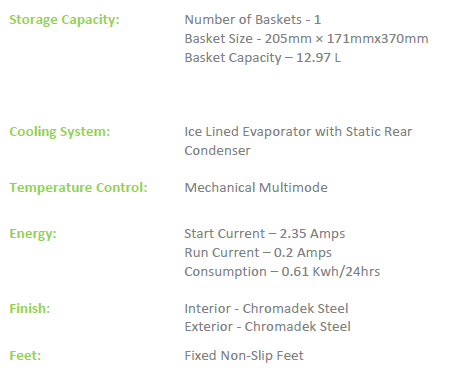 CS126W Fridge Star chest freezer 95L