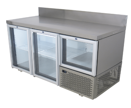 EB1720BG Fridge Star Splash Back under bar fridge Glass Door 633L