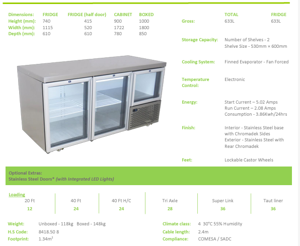 EB1720SG Fridge Star under bar fridge