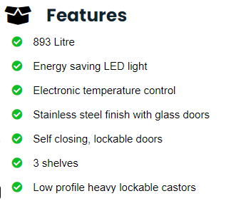 EB2300SG Under Bar fridge 893 Litre Capacity