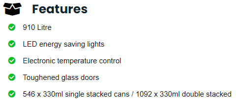 ES1360 FRIDGE STAR SLIDING DOORS BEVERAGE COOLER.
