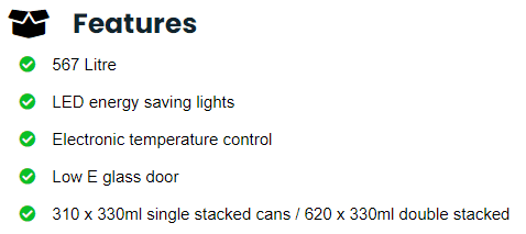 ES890 FRIDGE STAR SLIDING DOORS BEVERAGE COOLER.