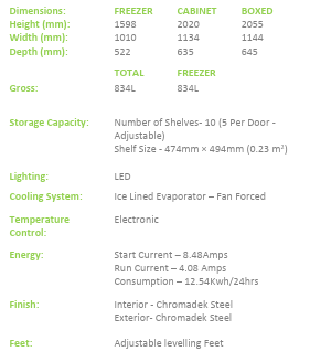 FC1135 Fridge Star upright freezer 834 Litre