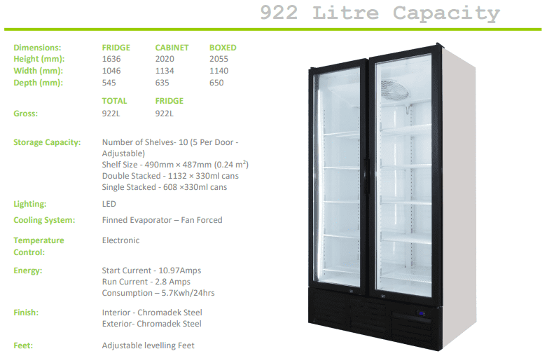 FH1135 FRIDGE STAR HINGED FULL DOORS BEVERAGE COOLER.