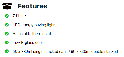 FH70 FRIDGE STAR HINGED SINGLE DOOR BEVERAGE COOLER.