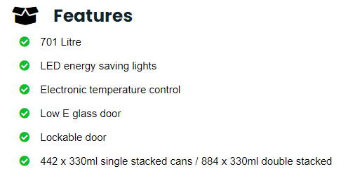FH890 FRIDGE STAR HINGED FULL DOORS BEVERAGE COOLER.