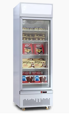 Grande Lux GLI-GDF-1 Glass Single Door Upright Freezer 361L White