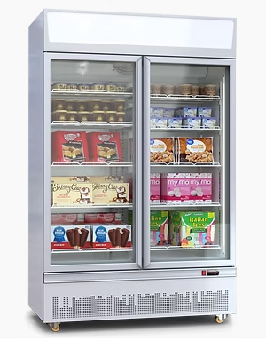 Grande Lux GLI-GDF-2 Glass Double Door Upright Freezer 800L White