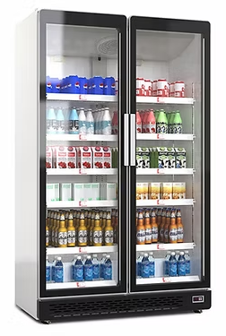 Grandé-Lux Bottle Cooler - Double Hinged Door (1100L) Grey with Black Trim
