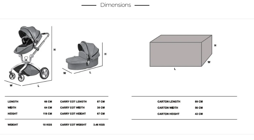HotMom Cocoon Stroller - Grey