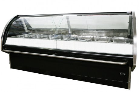 JUST REFRIGERATION CGM2440SC 2.4M CURVED GLASS MEAT DISPLAY FRIDGE