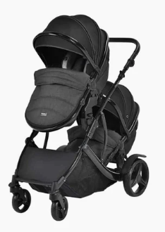 Lunar Twin Black Stroller
