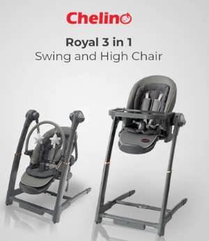 Royal 3 in 1 Swing and High Chair - Grey