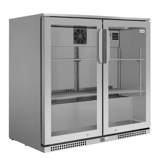 Snomaster SMBC-200SS 200lt Two Door Under Counter Stainless Steel Beverage Cooler