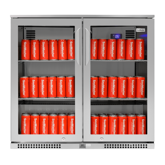 Snomaster SMBC-200SS 200lt Two Door Under Counter Stainless Steel Beverage Cooler