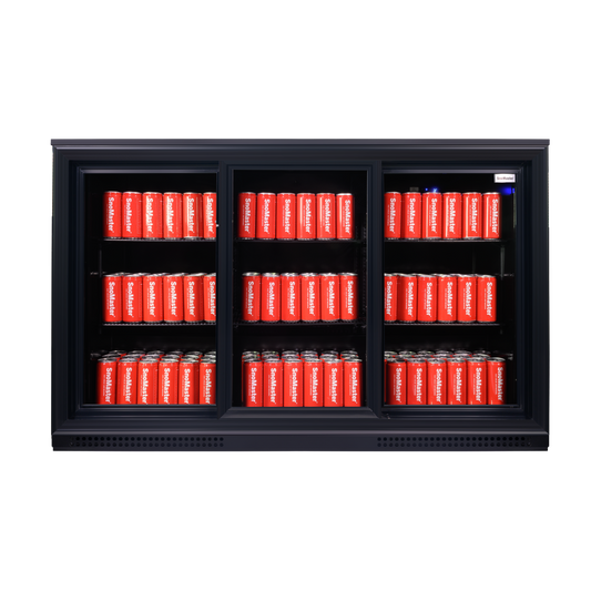 Snomaster SMBC-300SL 300lt Sliding Two Door Under Counter Beverage Cooler