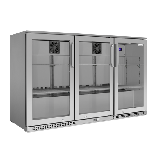 Snomaster SMBC-300SS 300lt  Three Door Under Counter Stainless Steel Beverage Cooler