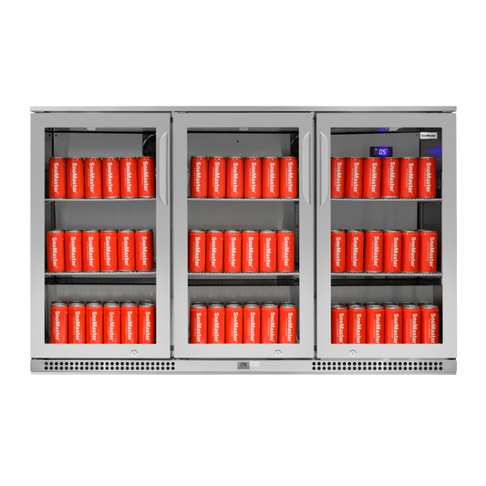 Snomaster SMBC-300SS 300lt  Three Door Under Counter Stainless Steel Beverage Cooler