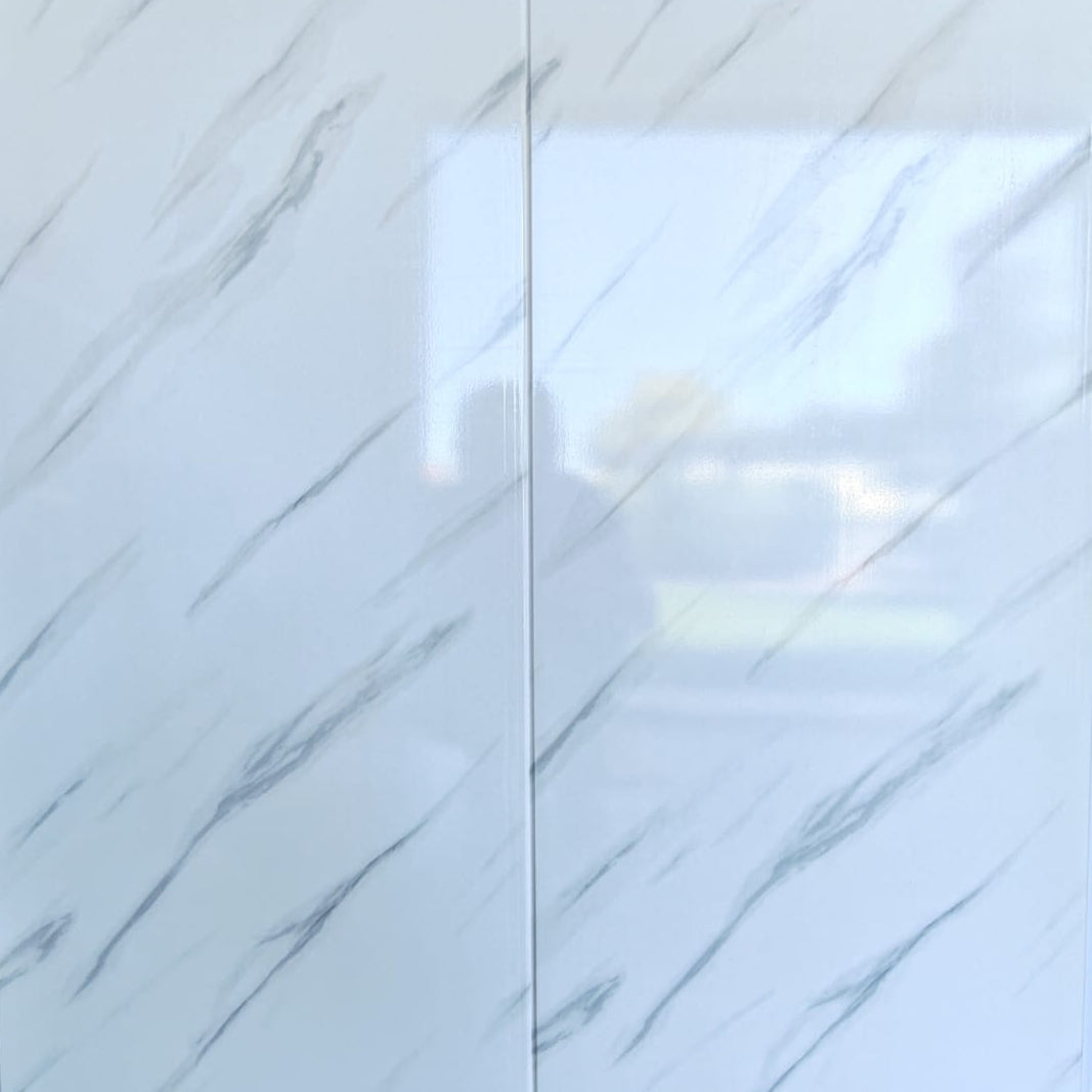 PVC Wall Panels 40A052 White Marble Standard 3m Lengths x 400mm wide & 7mm thick