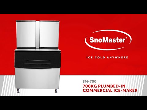 SnoMaster SM-700 - 700Kg Plumbed-In Commercial Ice Machine - Square Ice Cube