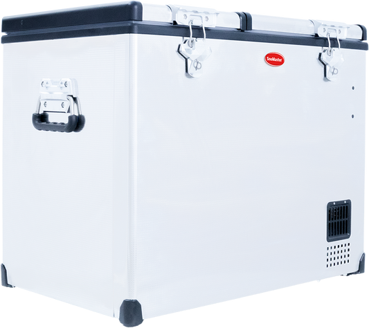 Snomaster SMDZ-CL72D - 72lt Dual Compartment Stainless Steel Fridge/Freezer AC/DC