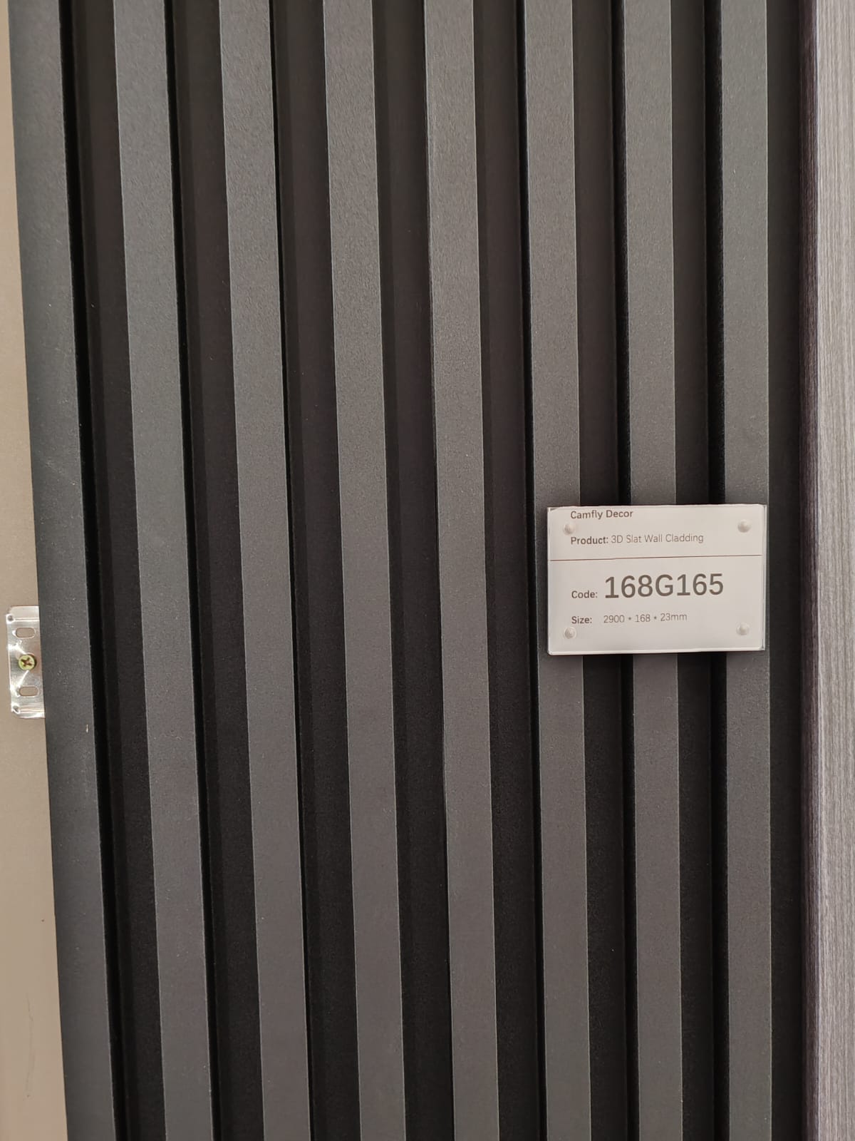 Camfly 168G165 Charcoal Fluted Slat Wall Cladding Length: 2900mm, Width: 170mm, Thickness: 23mm