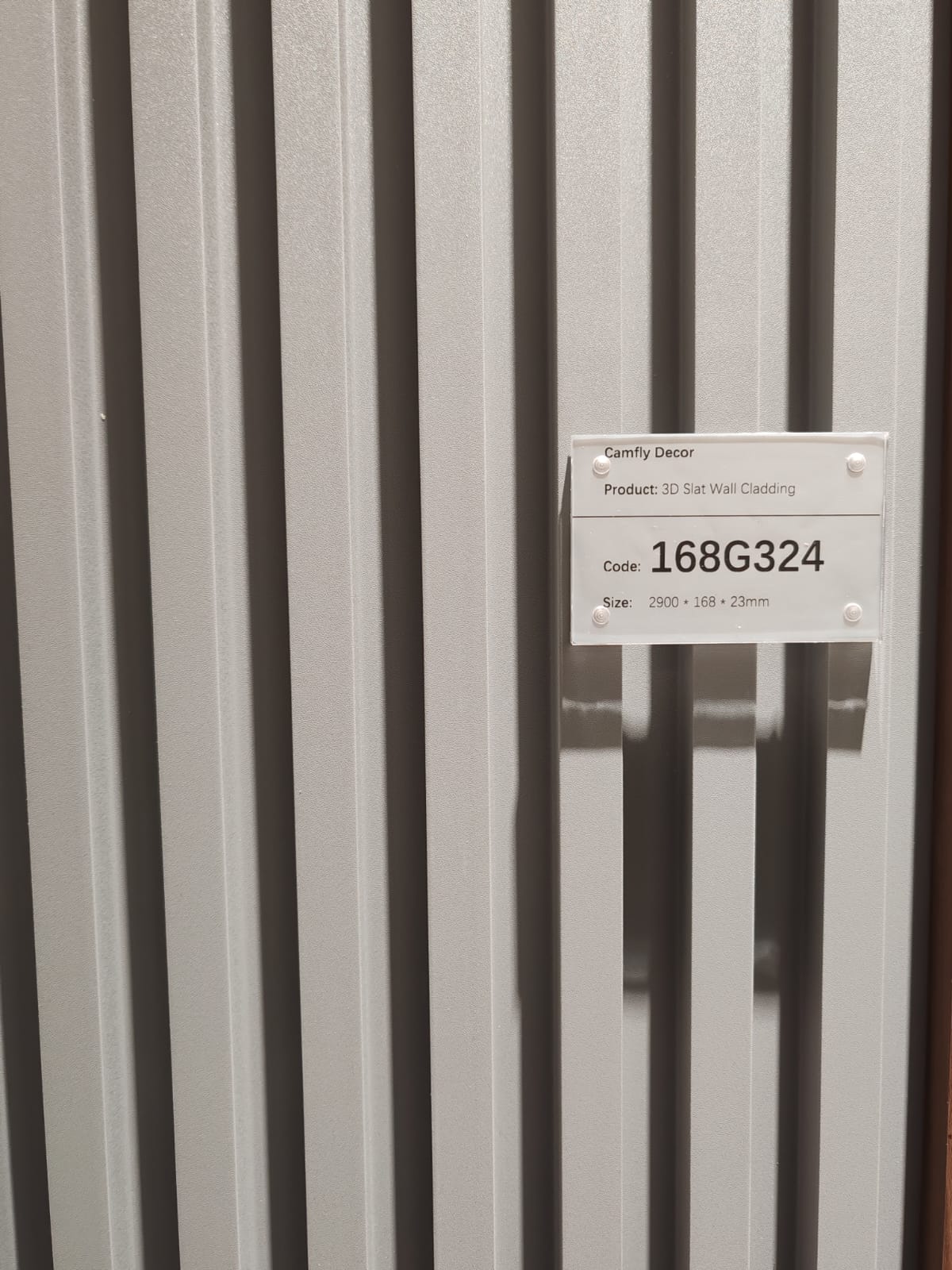 Camfly 168G324 Grey Fluted Slat Wall Cladding Length: 2900mm, Width: 170mm, Thickness: 23mm (Copy)