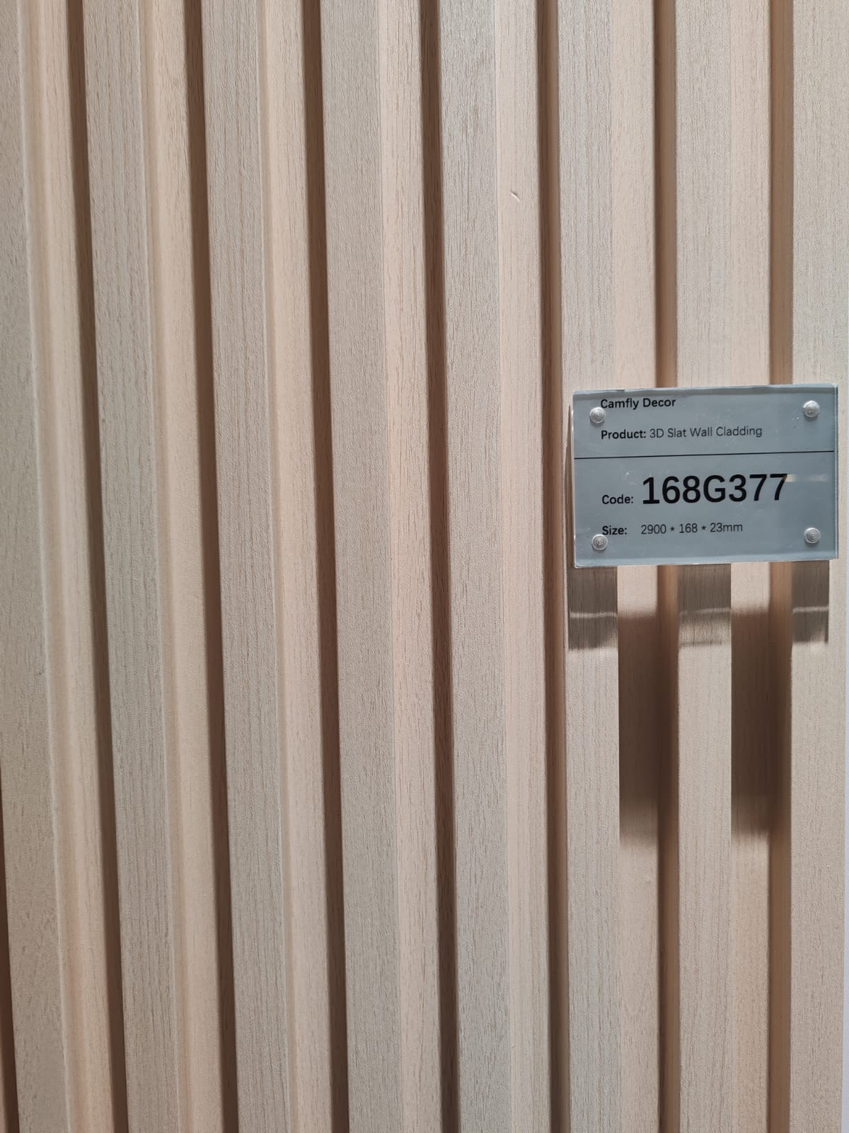 Camfly 168G377 Ash Grey Fluted Slat Wall Cladding Length: 2900mm, Width: 170mm, Thickness: 23mm