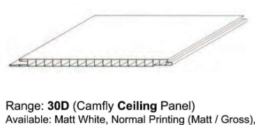 Camfly PVC Ceiling -  30D57G 300mm x 4m.