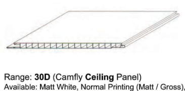 Camfly PVC Ceiling - 30D66 300mm x 4m - Megastar Home and Commercial Products Pty LTD