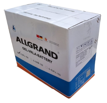 Allgrand 100Ah Battery GEL-VRLA (Box of 10 units).