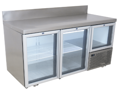 EB1720BG Fridge Star Splash Back under bar fridge Glass Door 633L