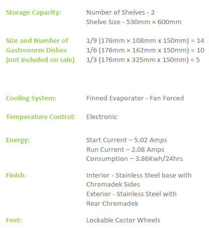 EB1720PS Under Bar fridge 677 Litre Capacity