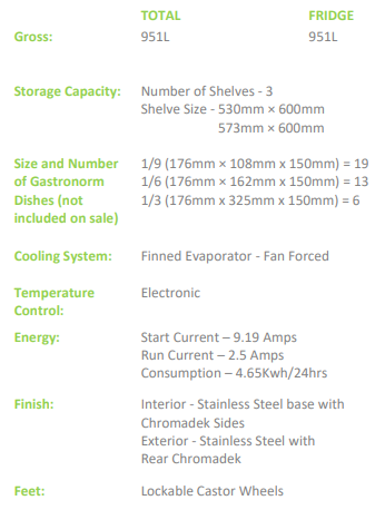 EB2300PS Fridge Star pizza top under bar fridge 951 litres Solid Stainless Steel Doors