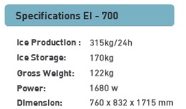 ICE-X  EI-500P  - 225kg / 24h Plumbed-In Ice-Maker - Block Ice