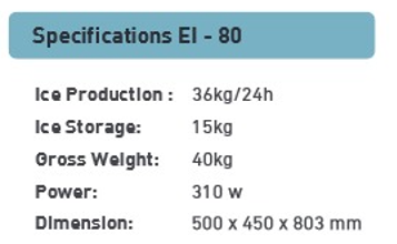 ICE-X  EI - 80  - 36kg / 24h Plumbed-In Ice-Maker - Block Ice