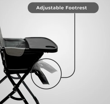 Easy Fold High Chair - Dark Grey