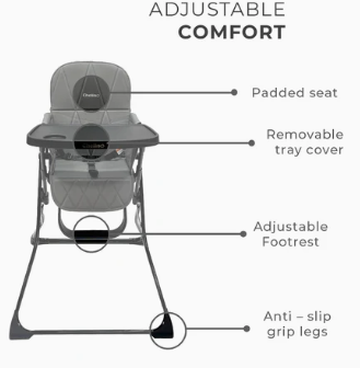 Easy Fold High Chair - Dark Grey