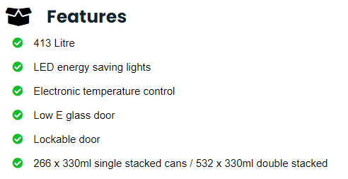 FH365 FRIDGE STAR HINGED FULL DOORS BEVERAGE COOLER.