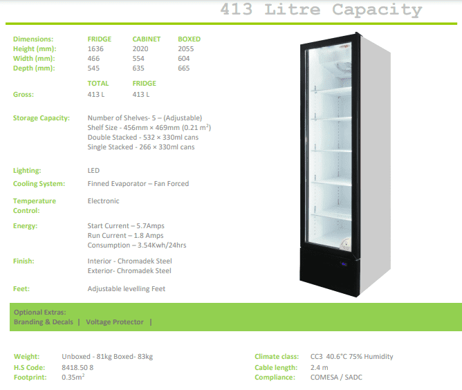 FH365 FRIDGE STAR HINGED FULL DOORS BEVERAGE COOLER.