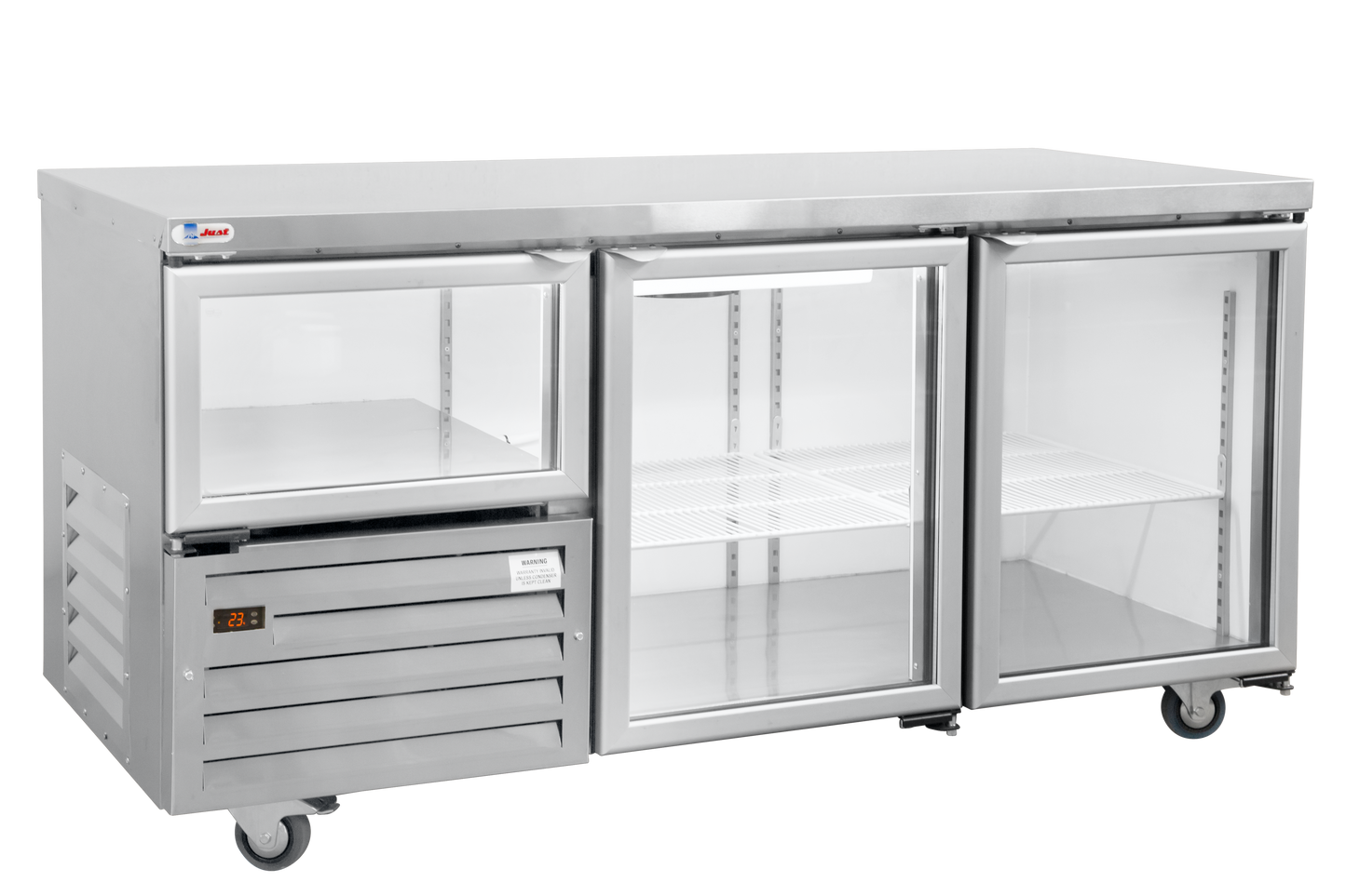 JUST REFRIGERATION GD6S/CH  - Glass Swing Door Underbar Self Contained Cabinet 1.8m - 2.5 Door