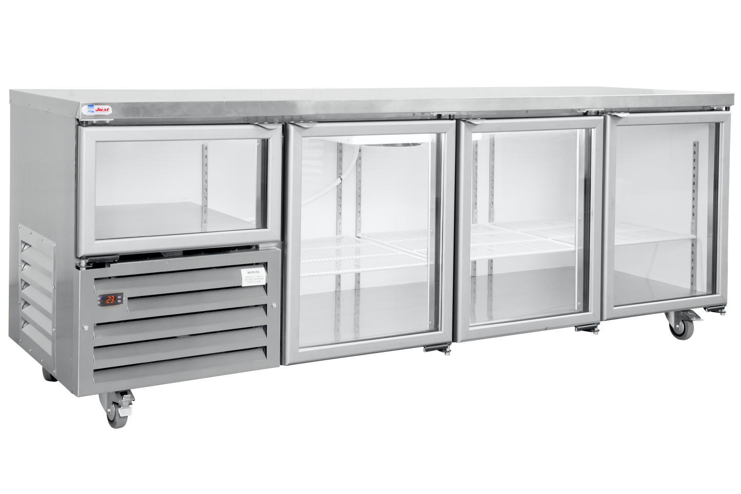 JUST REFRIGERATION GD8S/CH  - Glass Swing Door Underbar Self Contained Cabinet 2.4m - 3.5 Door