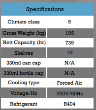 Staycold hd1140f double glass door upright freezer