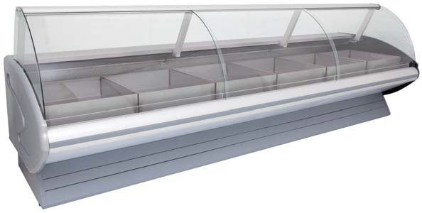 JUST REFRIGERATION CG2440MC/AE 2.4M CURVED GLASS MEAT DISPLAY FRIDGE