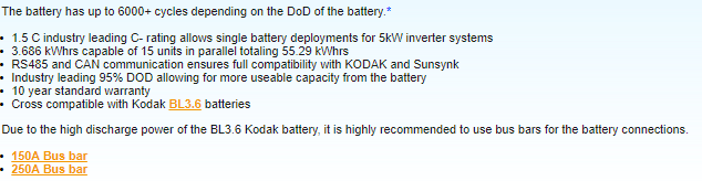 Kodak 3.68kWh 48V Battery Module