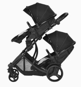 Lunar Twin Black Stroller